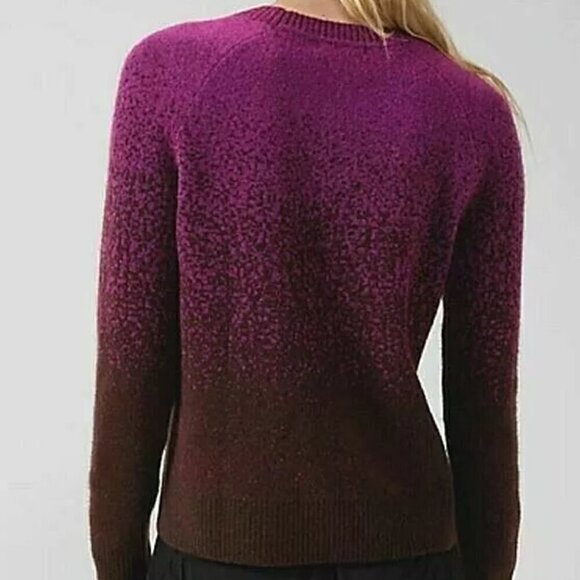 Athleta Hawthorn Textured Crew Sweater Merino Wool Ombre Purple - Size Small - Picture 2 of 15